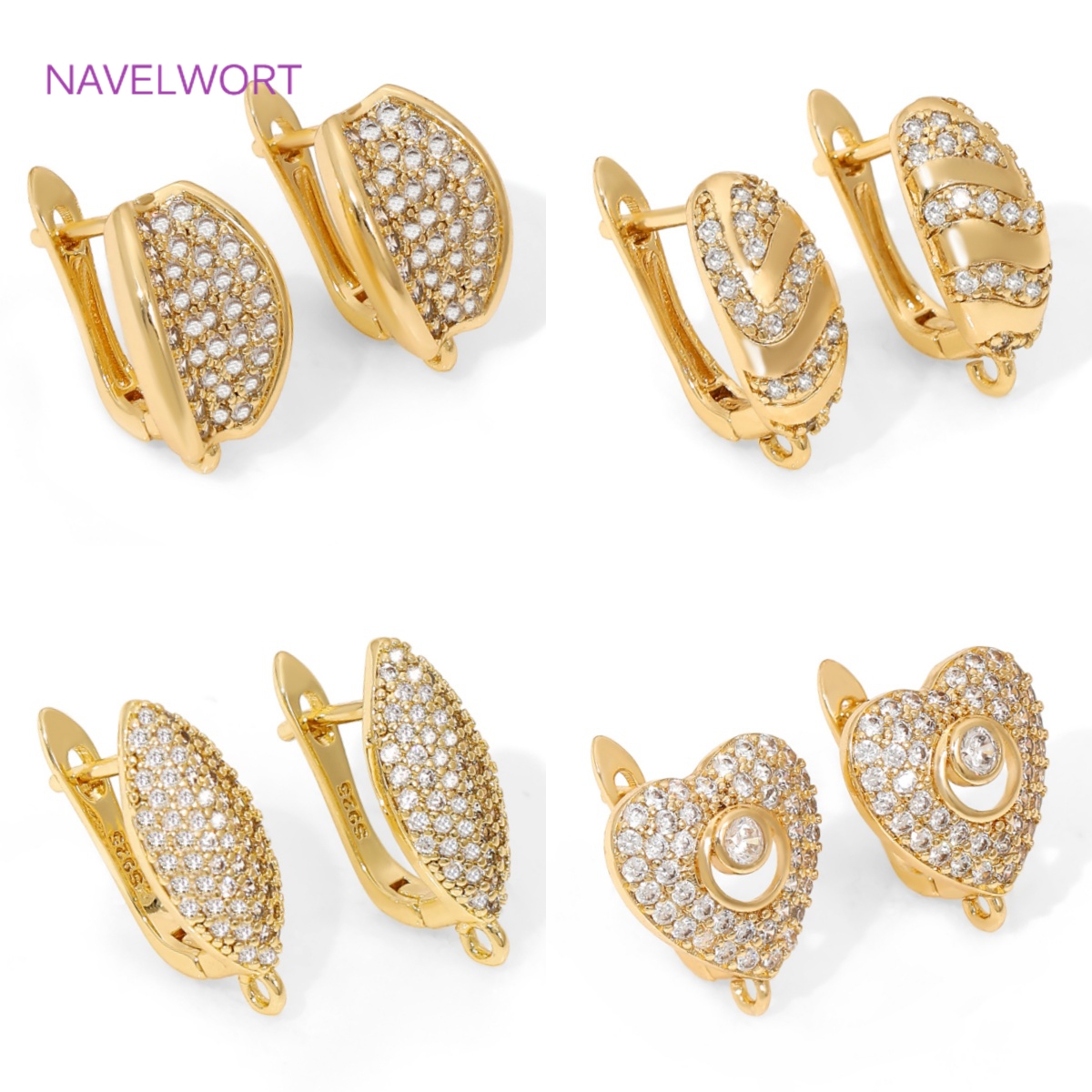 Jewelry Making Kit - 18K Gold Plated Brass Earwires Fasteners,Inlaid