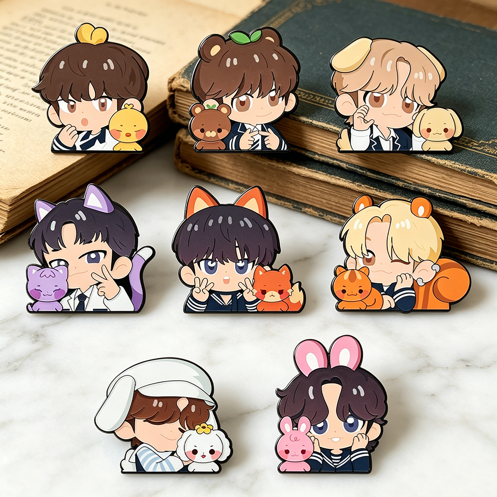 Jewelry Making Kit - 8pcs Kawaii Enamel Pin Set Cartoon