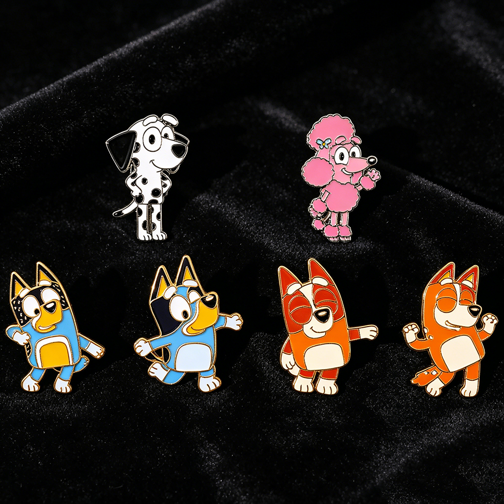 Jewelry Making Kit - 6pcs/Set Bingo Dogs Enameled Lapel Pins