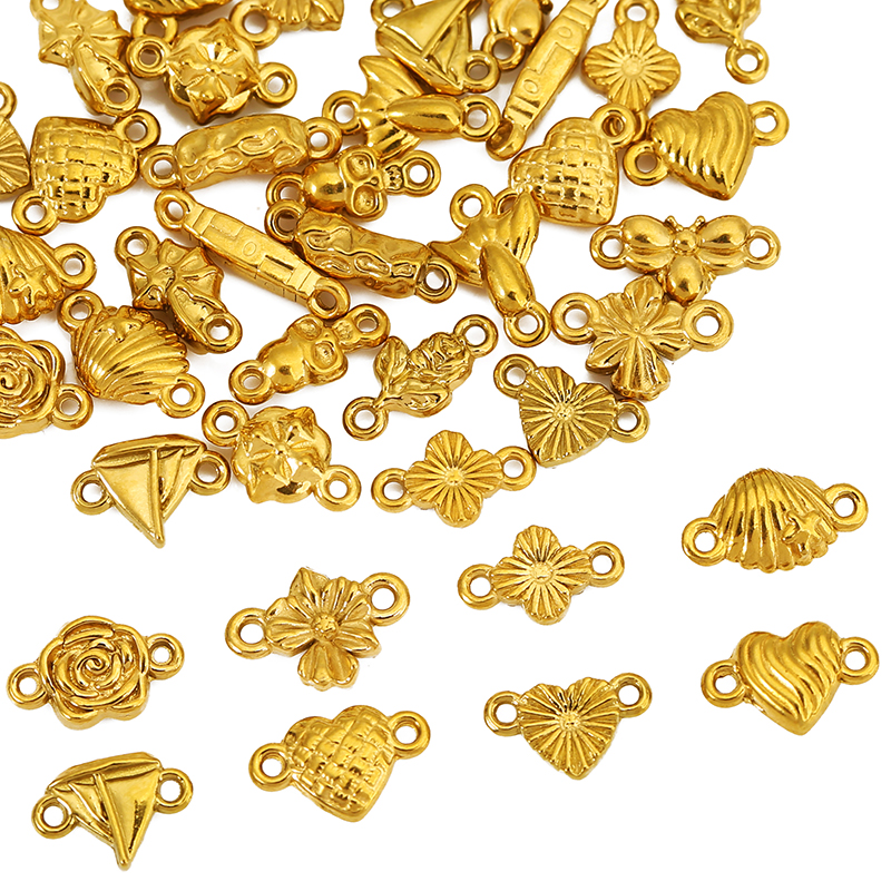 Jewelry Making Beginners - 20pcs Stainless Steel Love Heart Flower