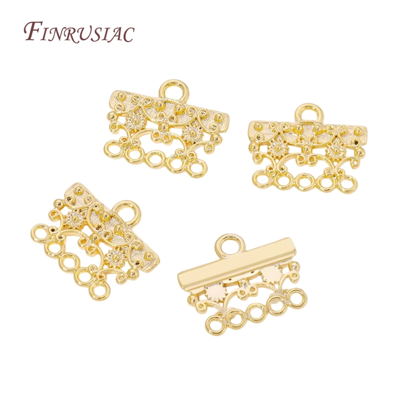 Jewelry Making Loops - 18K Gold Plated Brass Filigree 5