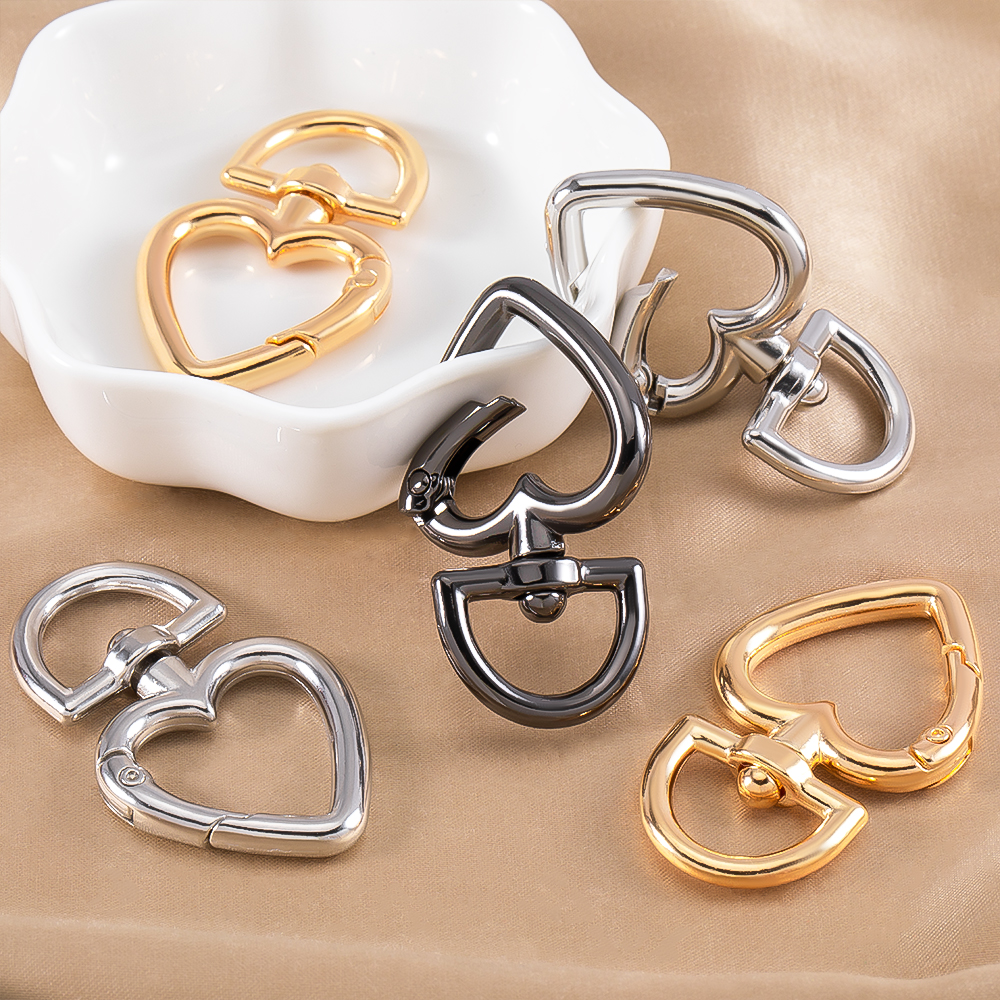 Jewelry Making Rings - 5/1Pcs/lot Heart Shape Metal Spring Clasp