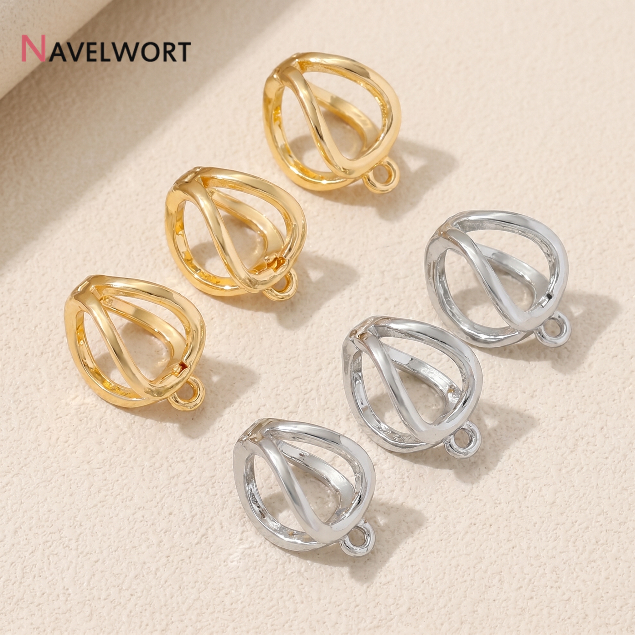 Jewelry Making Supplies - 14K Gold Plated Brass Metal Hollow
