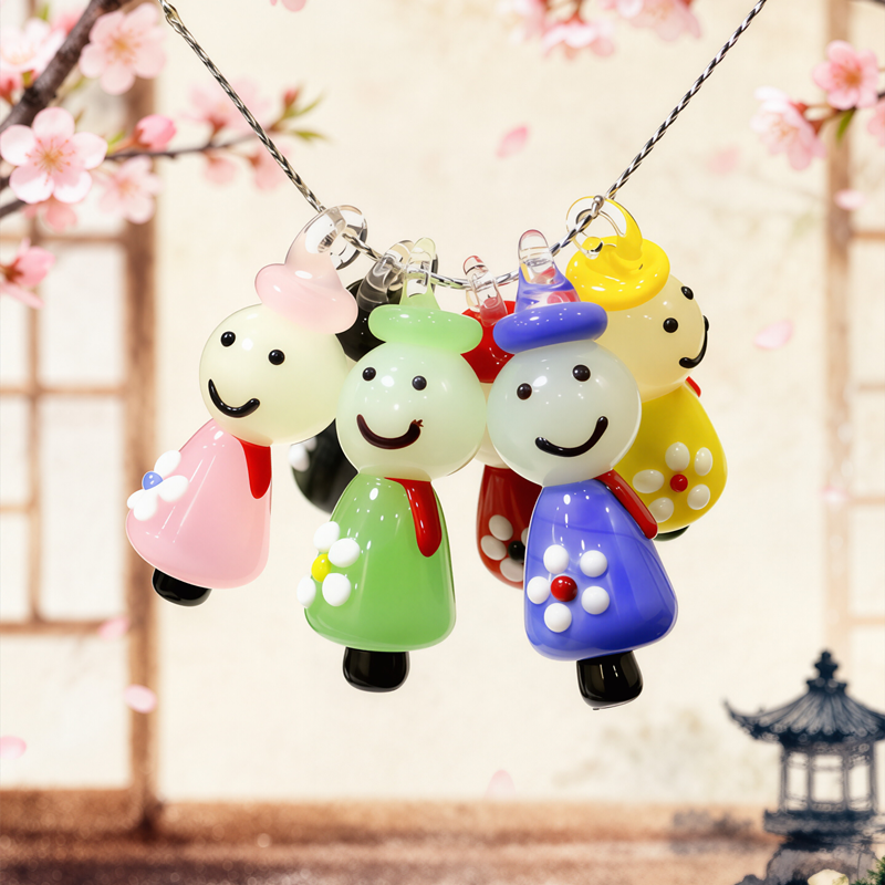 Jewelry Making Japan - Cute Mini Doll Charm Glass Pendant
