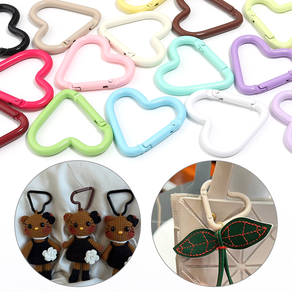 Jewelry Making Rings - 5pcs Colorful Heart-shaped Aluminum Alloy Carabiner