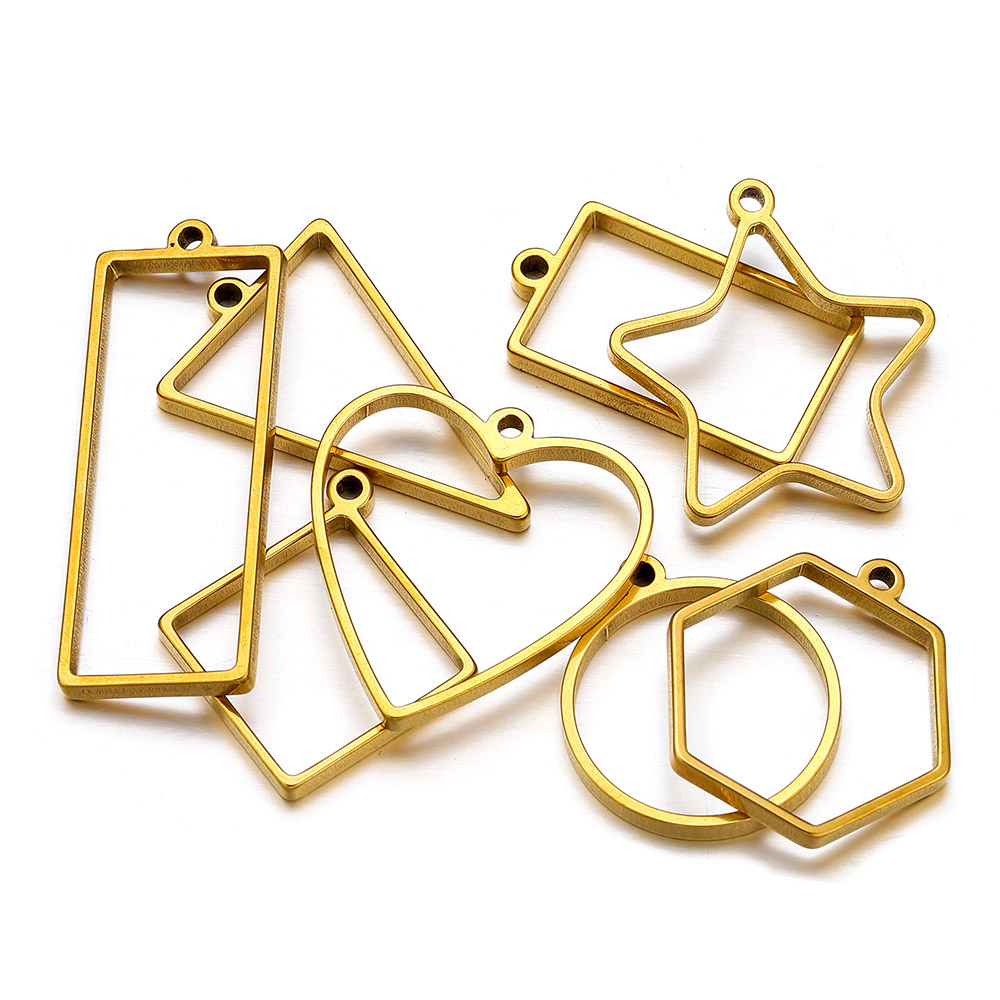 Resin Mold Jewelry - 10pcs Stainless Steel Geometric Metal Connector