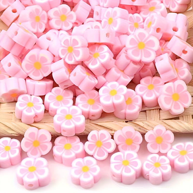 Jewelry Making In Clay - 80pcs 10mm pink plum blossom soft