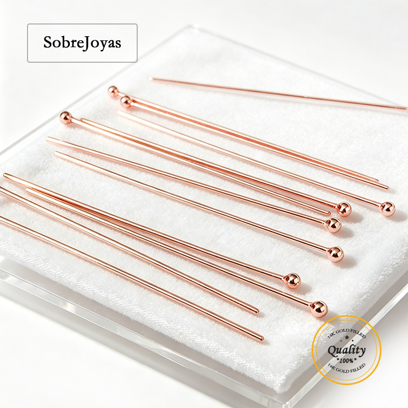 Jewelry Making Wire - 14K Rose Gold Filled Ball Headpin