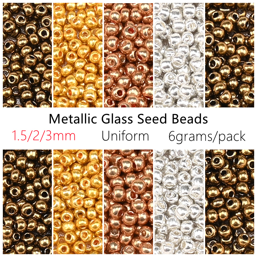 Jewelry Making Japan - Uniform 15/0 Round Metallic Glass Beads