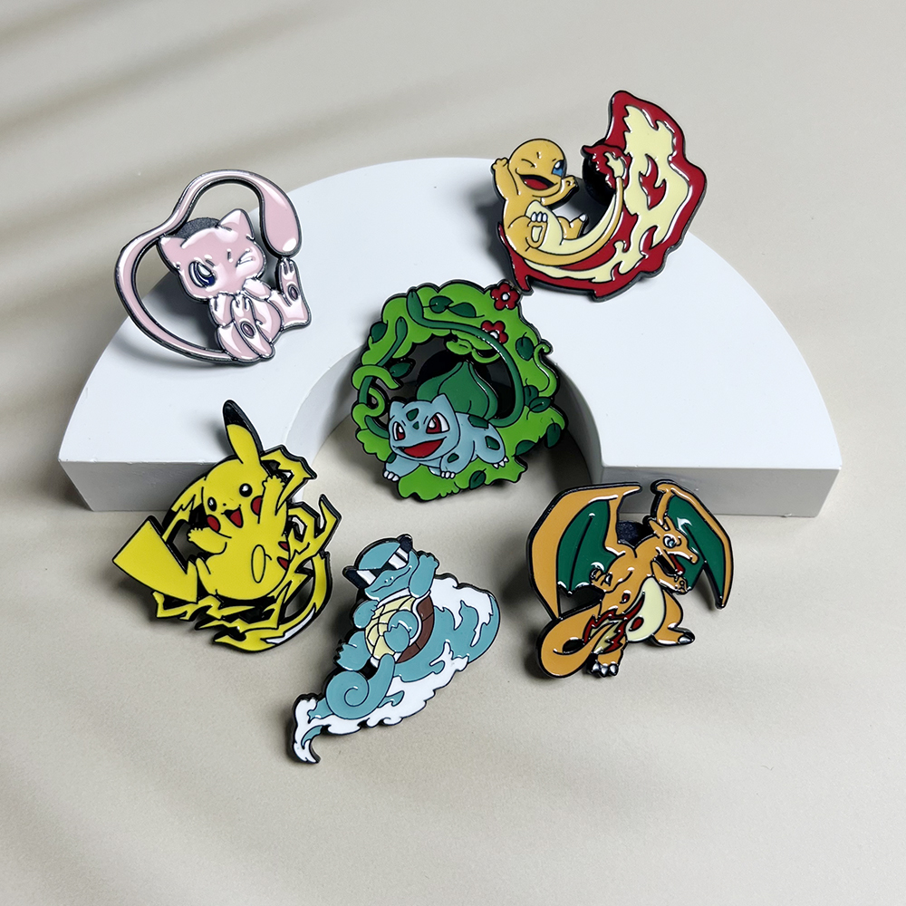 Jewelry Making Kit - 6pcs Anime Pins Set Pokemon Enamel
