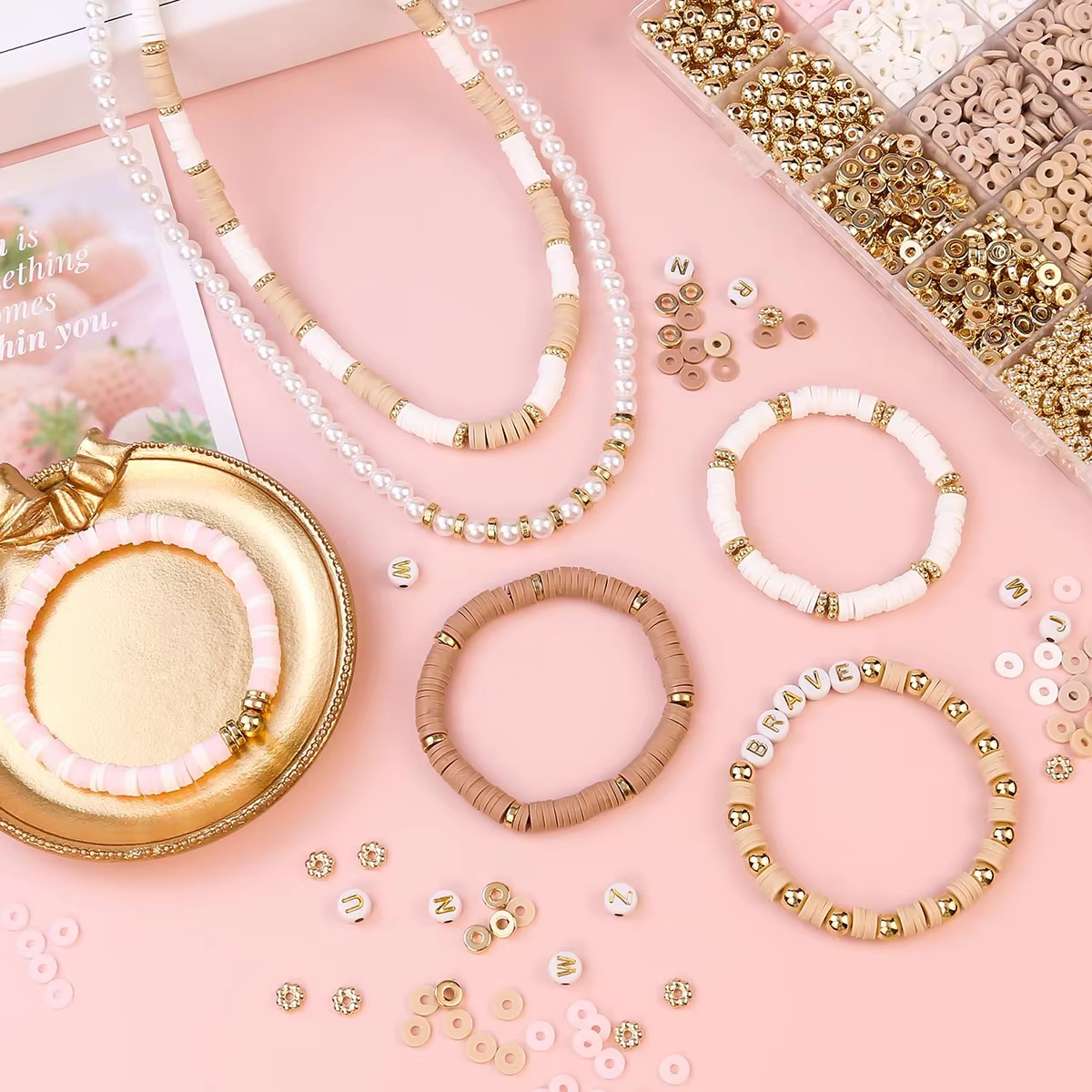 1970pcs light pink clay bead s – Jewelry Making In Clay recenzja i cena