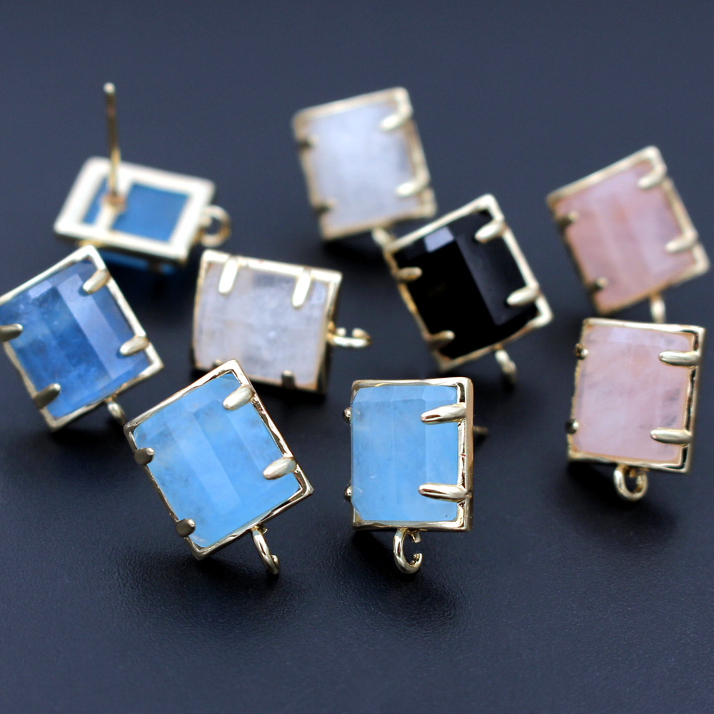 6pair Colored Rectangle Stone  – Jewelry Making Loops recenzja i cena