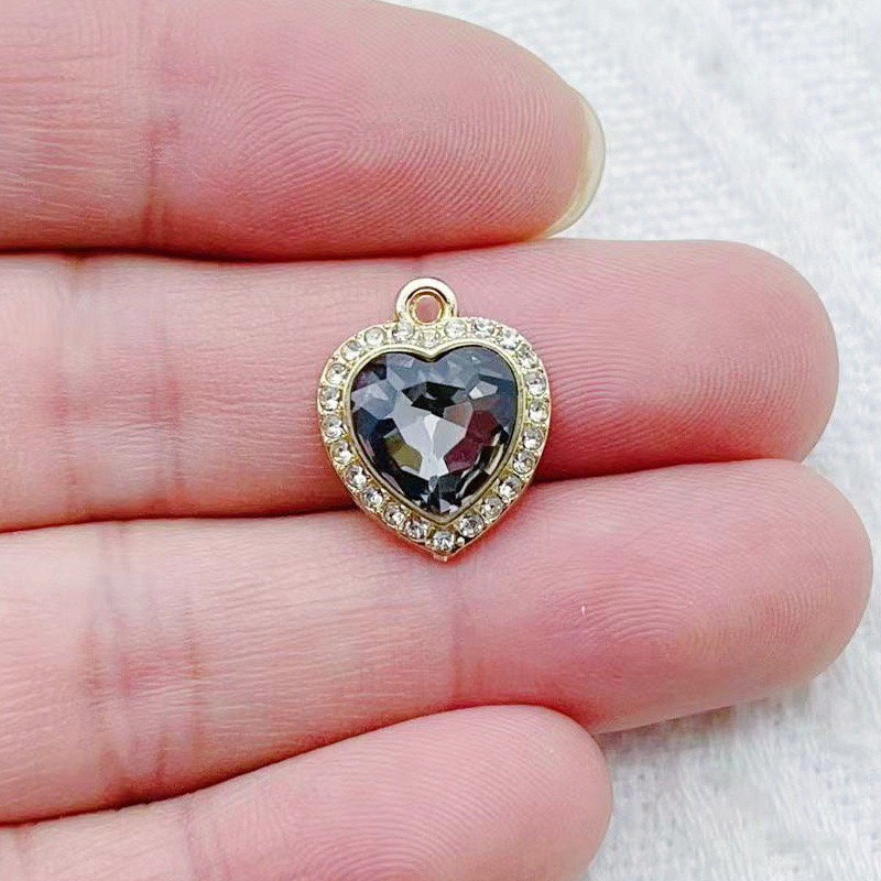 10pcs heart-shaped inlaid colo – Jewelry Making Jewelry recenzja i cena
