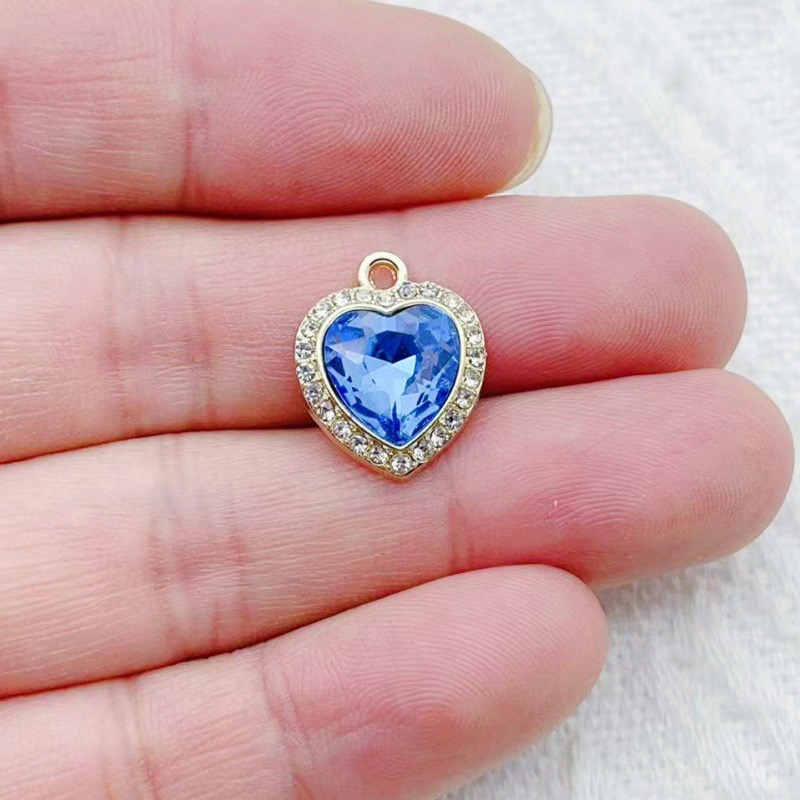 10pcs heart-shaped inlaid colo – Jewelry Making Jewelry recenzja i cena
