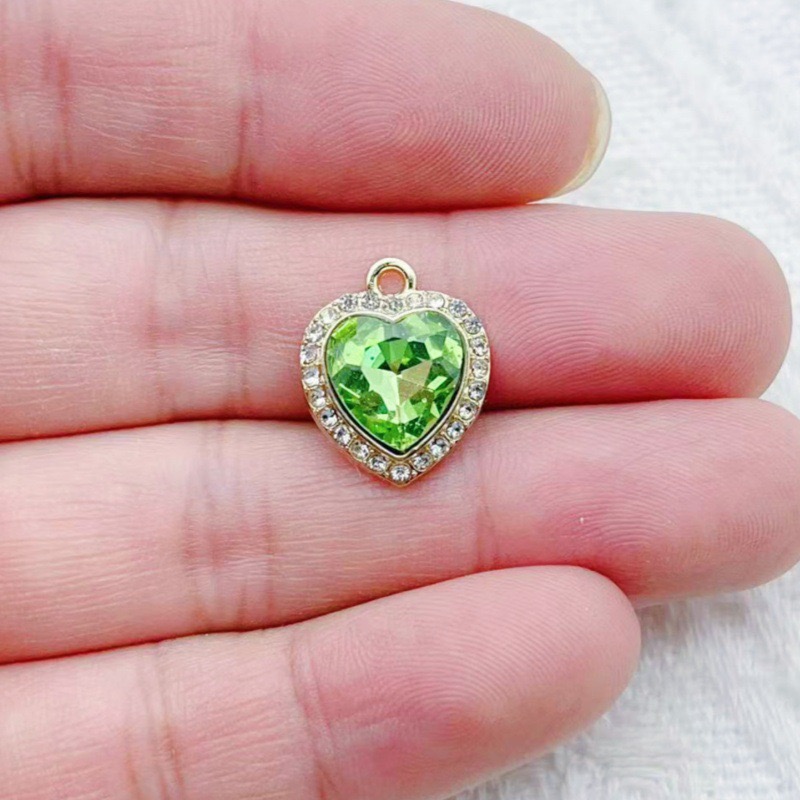 10pcs heart-shaped inlaid colo – Jewelry Making Jewelry recenzja i cena