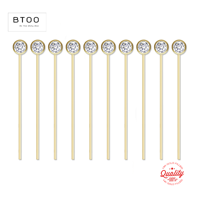 14K Gold Filled Zircon Head Pi – Jewelry Making Head Pins recenzja i cena