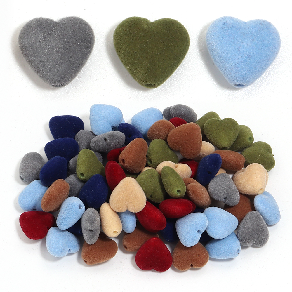 10pcs/lot Heart Flocking Acryl – Bead Mat Velvet recenzja i cena