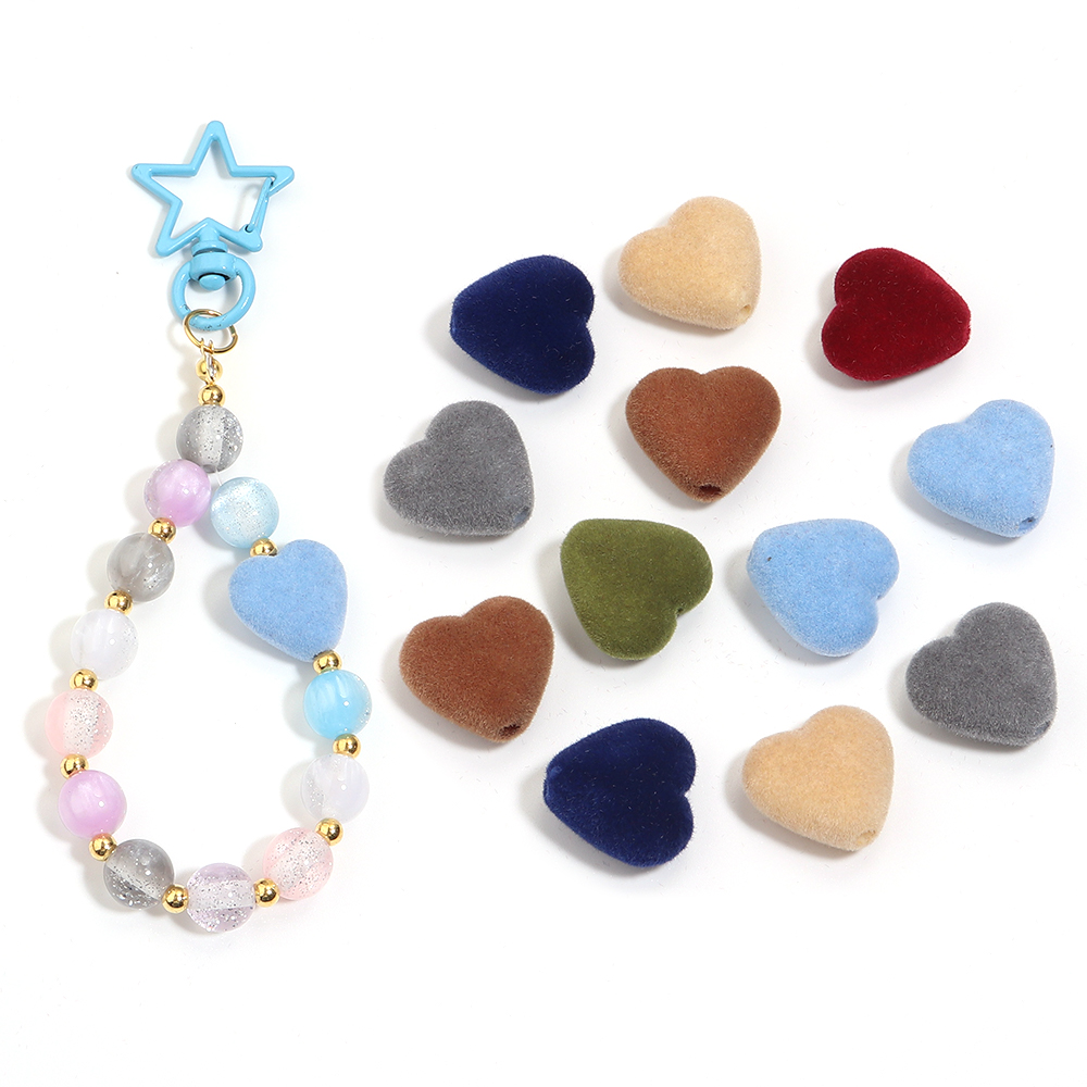 10pcs/lot Heart Flocking Acryl – Bead Mat Velvet recenzja i cena