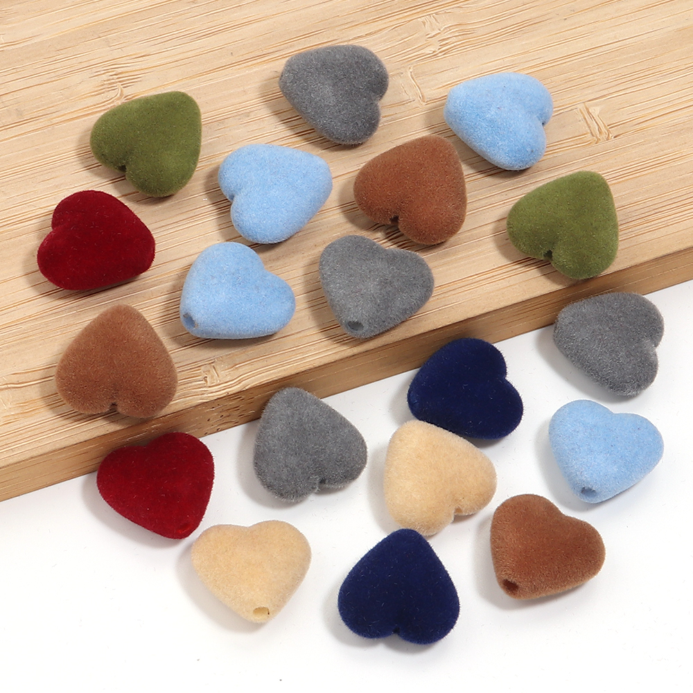 10pcs/lot Heart Flocking Acryl – Bead Mat Velvet recenzja i cena
