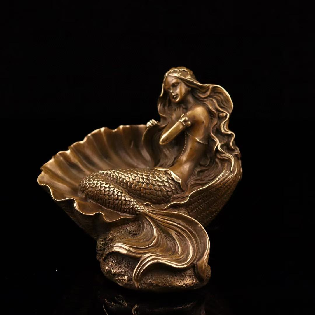 Antique Brass Mermaid Statue S – Jewelry Making Desk recenzja i cena