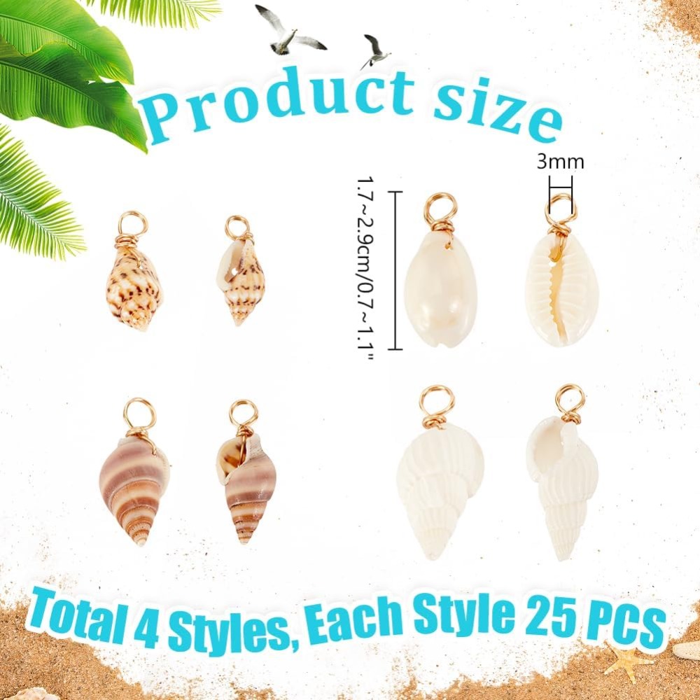 100pcs 4 Styles Natural Shell  – Jewelry Making Beginners recenzja i cena