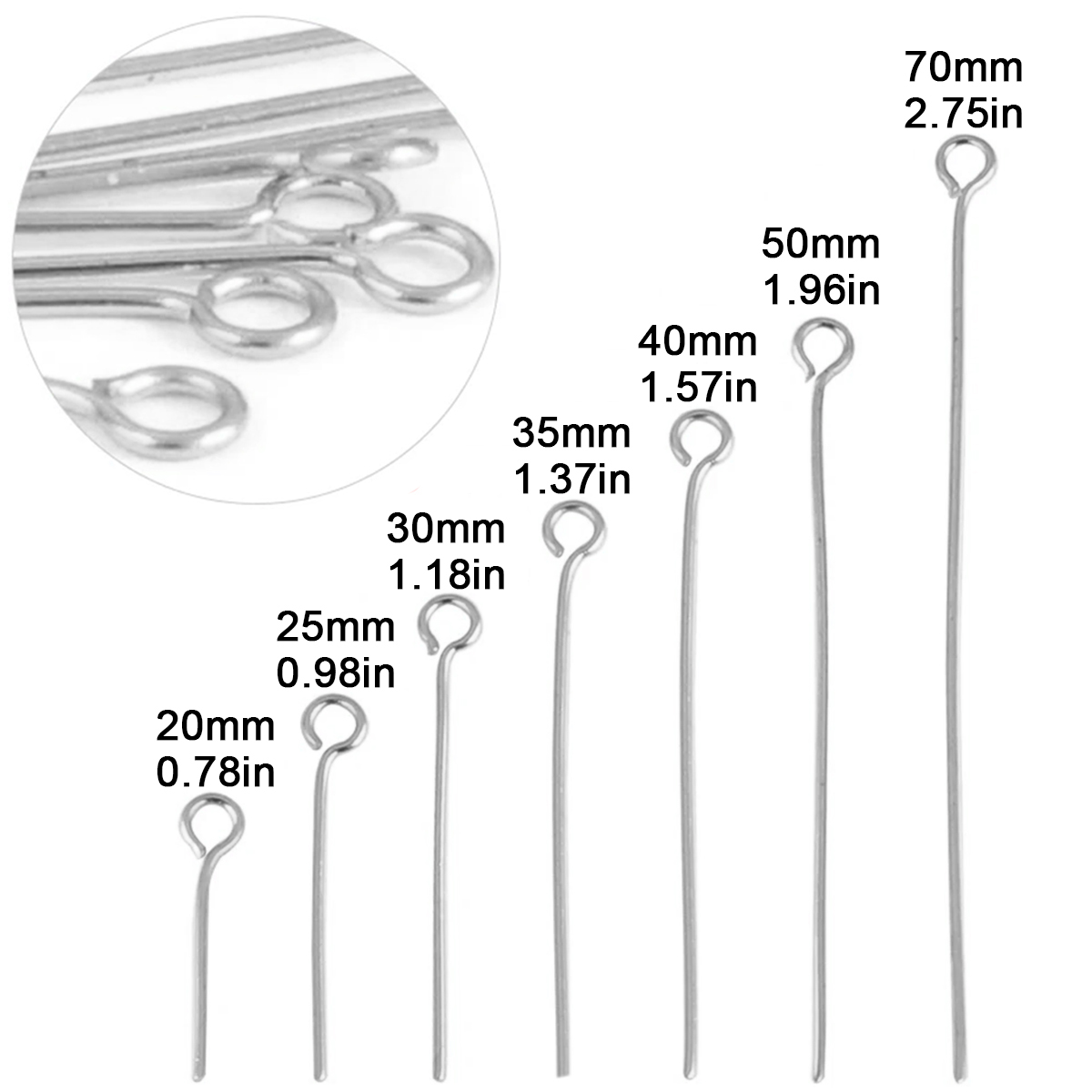 100Pcs/Lot Stainless Steel Eye – Jewelry Making Head Pins recenzja i cena