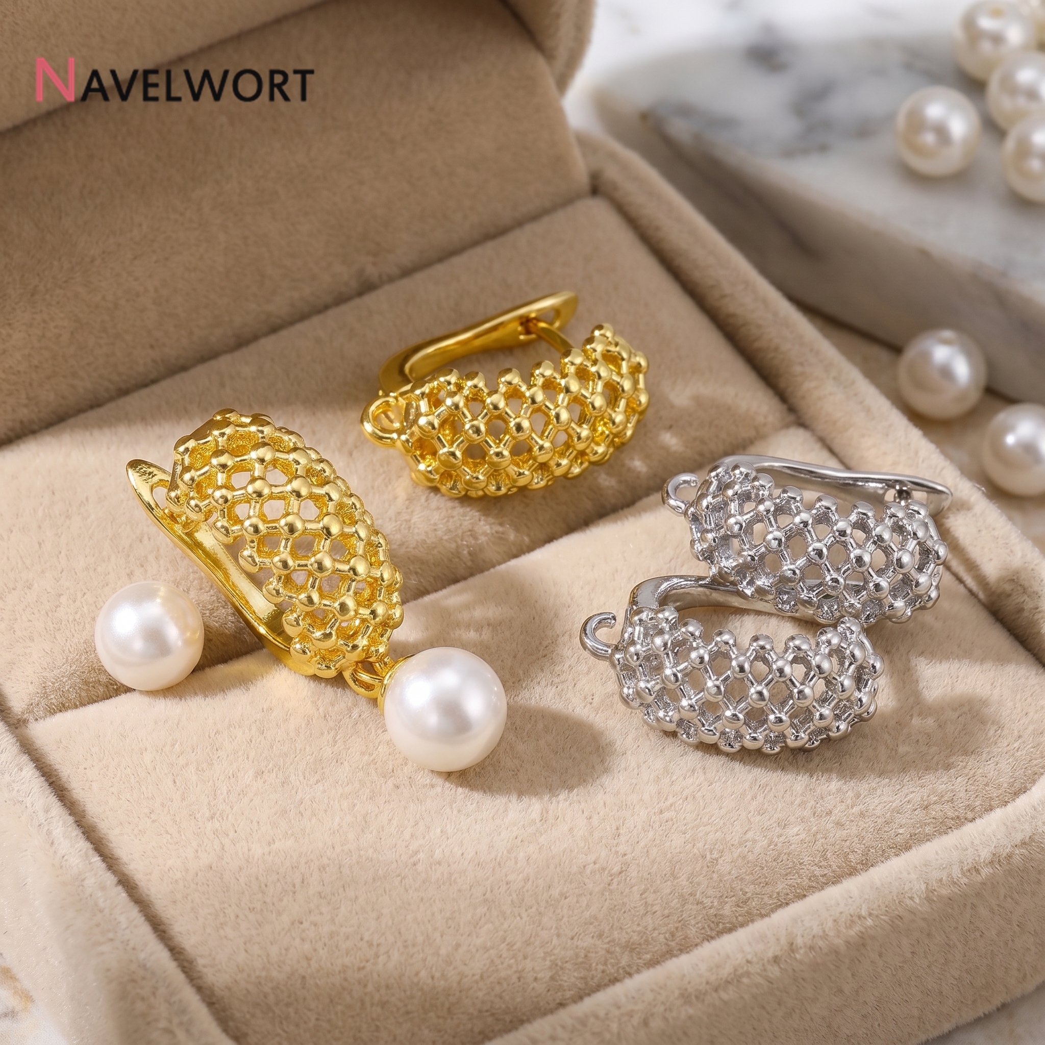 18K Gold Plated Brass  Hollow  – Jewelry Making Supplies recenzja i cena