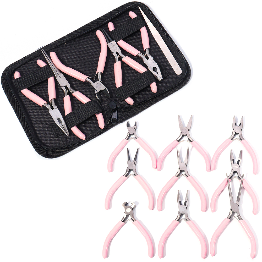Portable Pink Stainless Steel  – Jewelry Making Pliers Set recenzja i cena