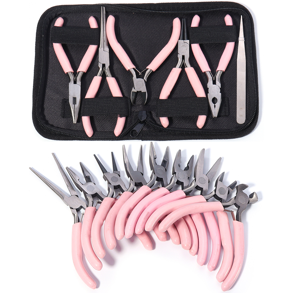 Portable Pink Stainless Steel  – Jewelry Making Pliers Set recenzja i cena